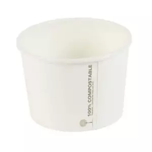 16oz White Eco Bowl Compostable Food Packaging 115mm PM3706 copy