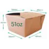 51oz (No2) PLA Snack Box | Kraft Compostable Food Packaging | Qty: 200 - Image 3