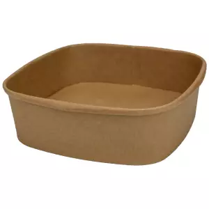 900ml Kraft Square Recyclable Bowl 17x17 SA4107 copy