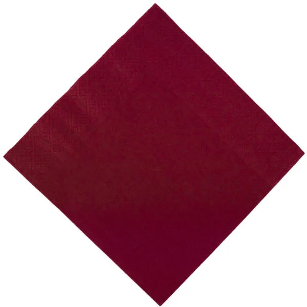 40x40cm Burgundy Napkins | Compostable | 3 ply | Qty: 1,000
