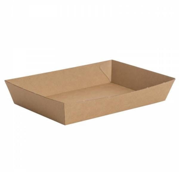 230x150x45mm Large Kraft Tray | Compostable Food Packaging | Qty: 240
