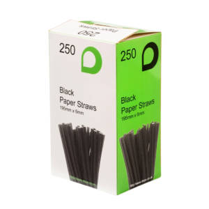 6mm Diameter Black Compostable Paper Straw TP3868 copy