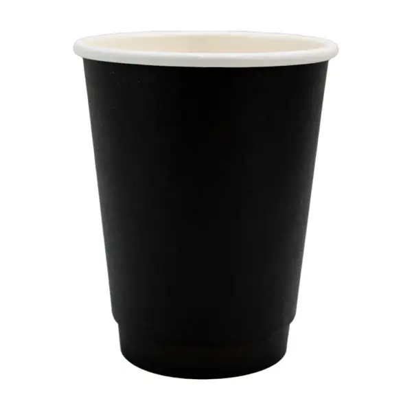 12oz Black Double Wall Recyclable Cup | 90mm | Qty: 500