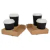 4 Cup Carrier | Dividable for 2 | Premium Corrugated Coffee Packaging | Qty: 250 - Image 3