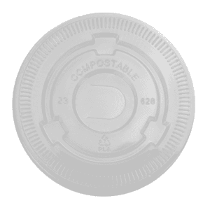 Clear Biodegradable Lid (Flat with Straw Slot) | To Fit Cold Cups with 90mm Brim | Qty: 1,000