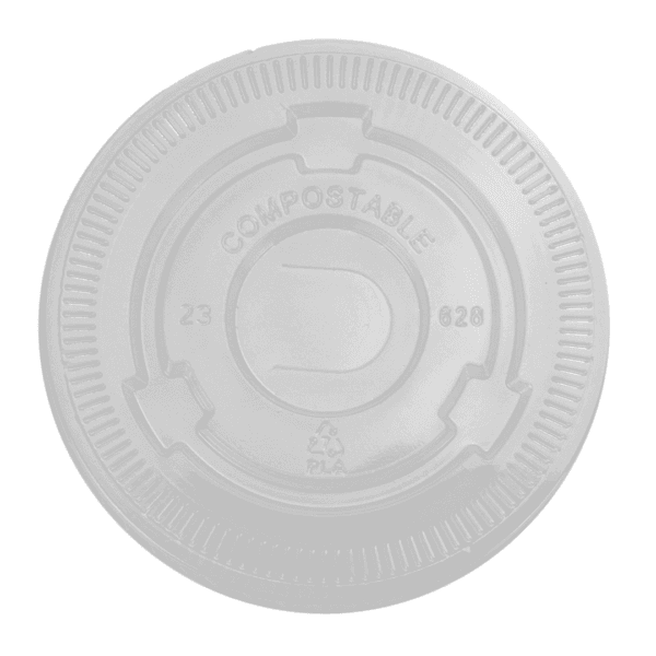 Clear Biodegradable Lid (Flat with Straw Slot) | To Fit Cold Cups with 90mm Brim | Qty: 1,000