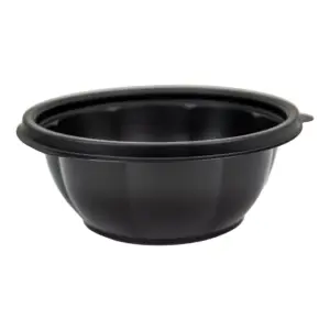1000ml Round Black Salad Bowl | Recyclable & Reusable | 190mm | Qty: 300