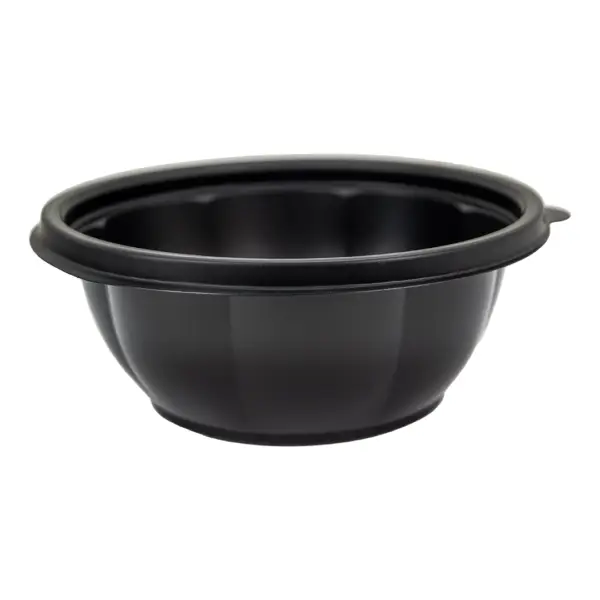 1000ml Round Black Salad Bowl | Recyclable & Reusable | 190mm | Qty: 300