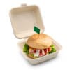 6x6" Bagasse Burger Box (450ml) | Compostable Food Packaging | Qty: 500 - Image 2