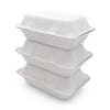 9x6" Clamshell Box (900ml) | Bagasse Compostable Food Packaging | Qty: 250 - Image 3